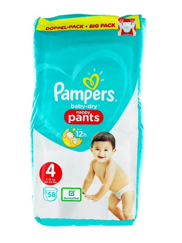 Pampers scutece chilotel nr. 4 9-15 kg 58 buc Baby-Dry
