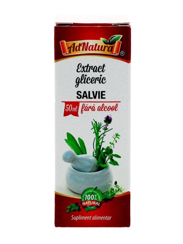 AdNatura Salvie-extract gliceric 50 ml fara alcool