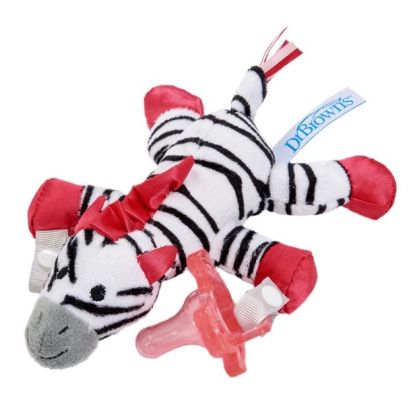 04d6a0f480506_72239315811_1_.jpg Jucarie Zebra Lovey + Suzeta din silicon roz, 1 bucata, Dr. Brown's