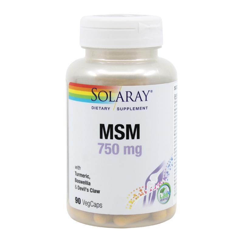 MSM 750mg 90 capsule vegetale Solaray, natural, Secom
