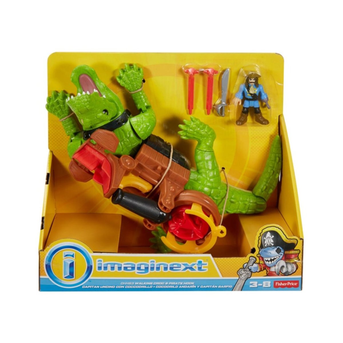 Figurina crocodil, Imaginext, cu pirat
