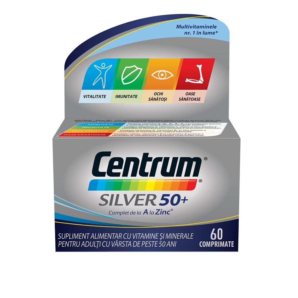 Centrum de la A la Z Silver 50+, 60 comprimate, Pfizer