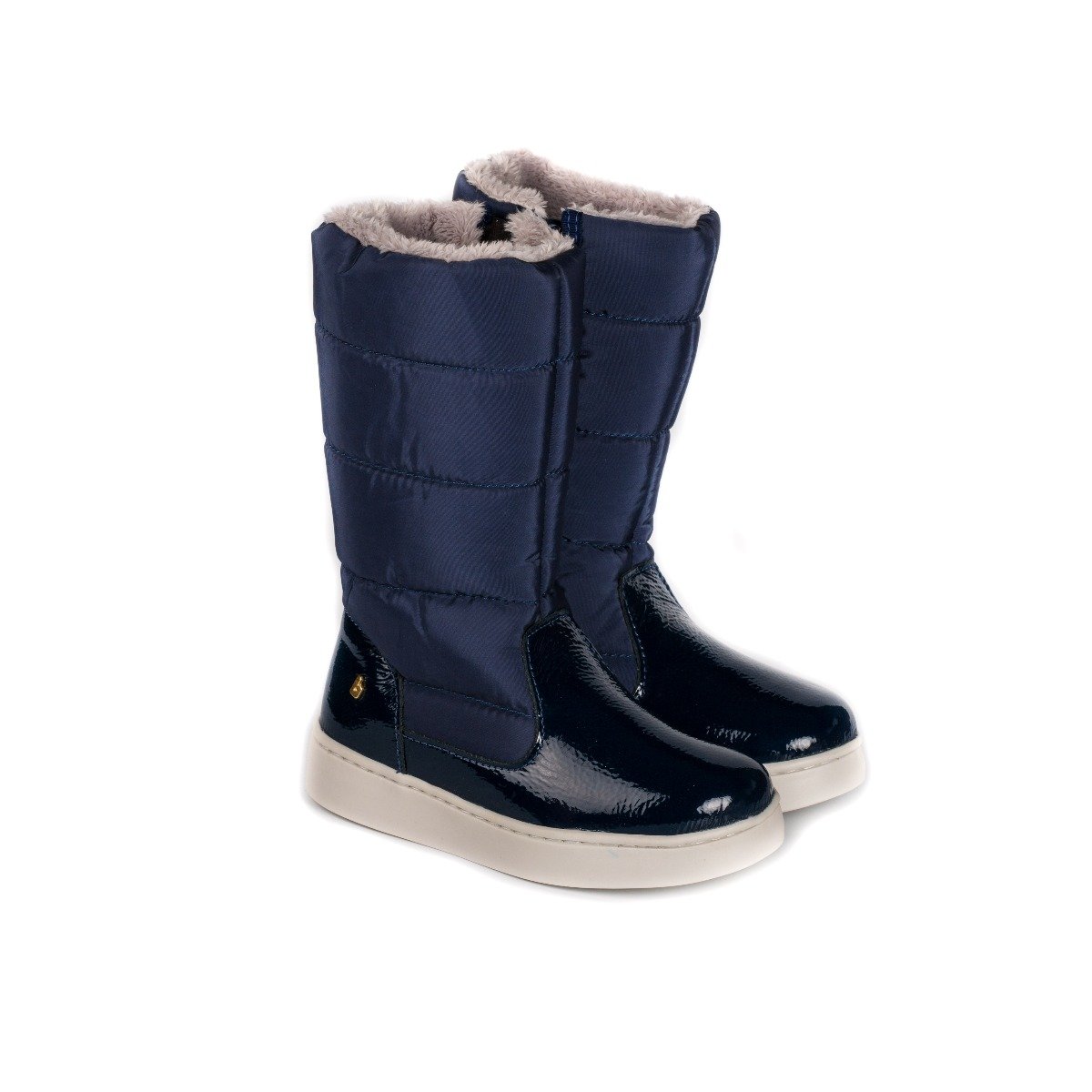 Cizme fete Bibi Urban Shine Naval cu blanita