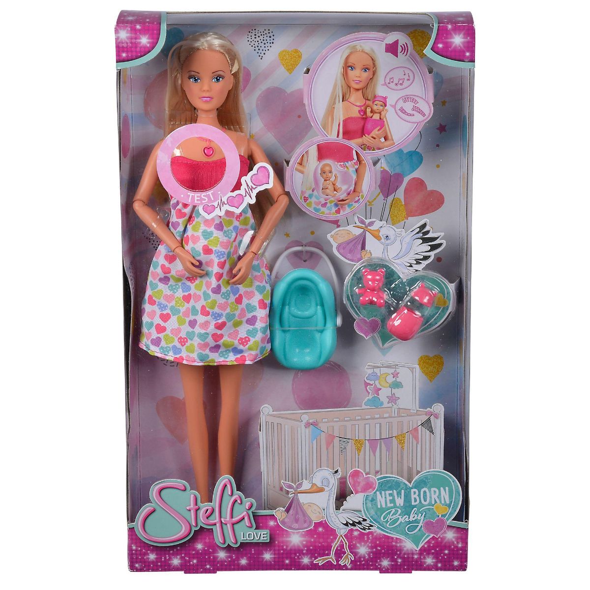 Set papusa Steffi Love cu bebelus, 29 cm