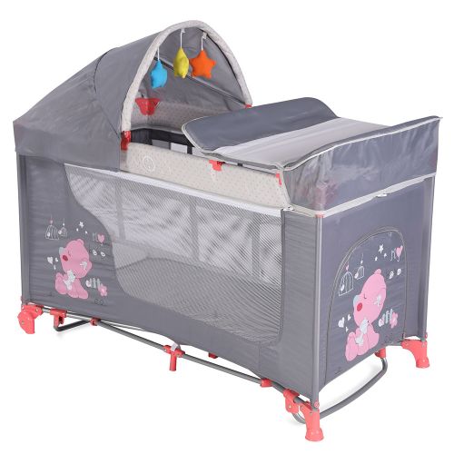Tarc doua nivele cu balansoar Lorelli Moonlight 2018 pink grey my baby