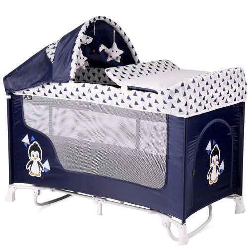 Tarc doua nivele cu balansoar Lorelli San Remo 2019 blue white penguin