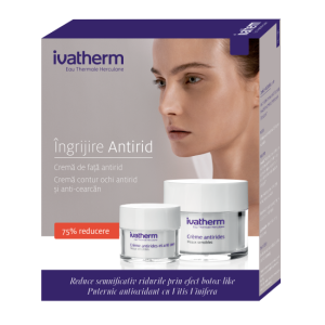 15cddc5d58df5_pachet_iva.png Pachet Crema antirid si Crema antirid si anti-cearcan pentru ochi Reducere de 75%, 50ml +15ml, Ivatherm