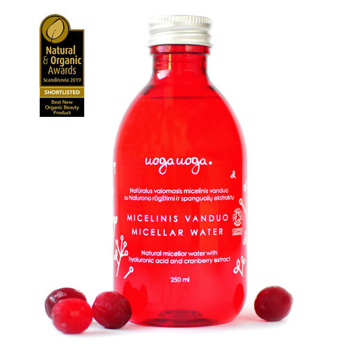 Apa micelara bio, vegana cu extract de afine si acid hialuronic | Uoga Uoga