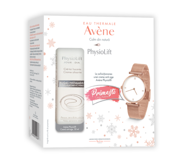 Pachet Crema de zi Physiolift 30ml + Ceas cadou, Avene