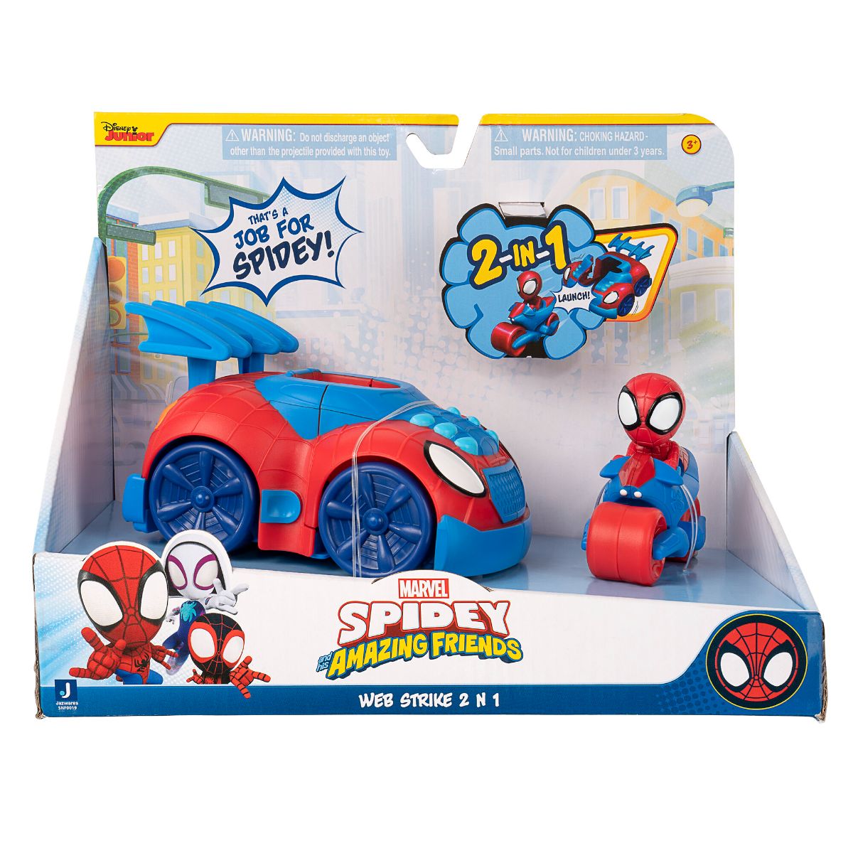 Masinuta 2 in 1, Spidey Amazing Friends, Spidey Stealth Strike vehicle