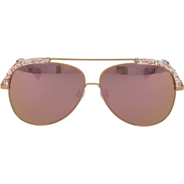 Ochelari de soare Furla SFU284 8FCX, Auriu, 60 mm
