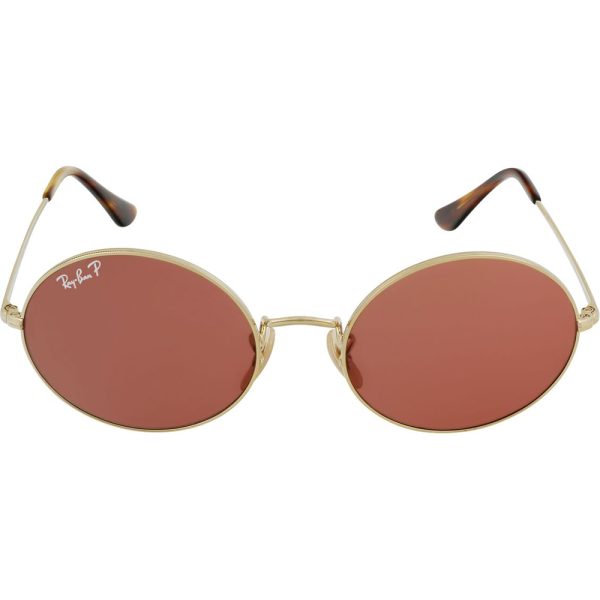 Ochelari de soare Ray-Ban RB1970 9147AF, OVAL, polarizati, Auriu, 54 mm