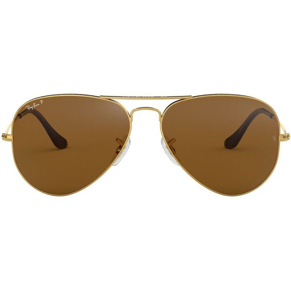 Ochelari de soare Ray-Ban RB3025 001/57, AVIATOR, polarizati, Auriu, 58 mm