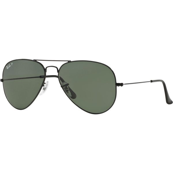 Ochelari de soare Ray-Ban RB3025 002/58, AVIATOR, polarizati, Negru, 55 mm