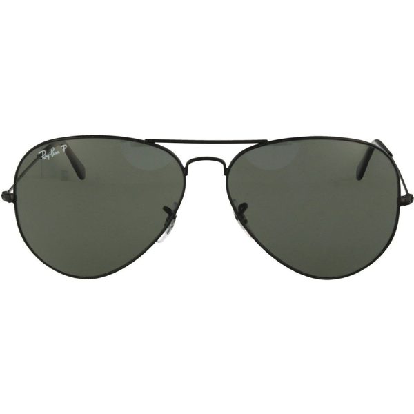 Ochelari de soare Ray-Ban RB3025 002/58, AVIATOR, polarizati, Negru, 62 mm