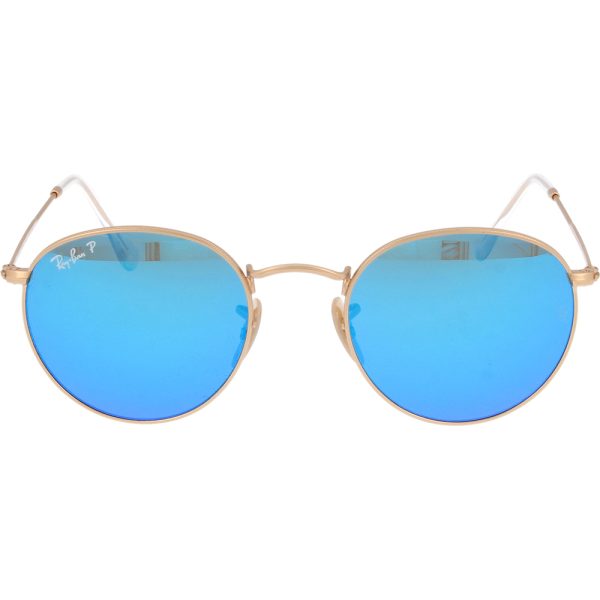Ochelari de soare Ray-Ban RB3447 112/4L, ROUND METAL, polarizati, Auriu, 50 mm