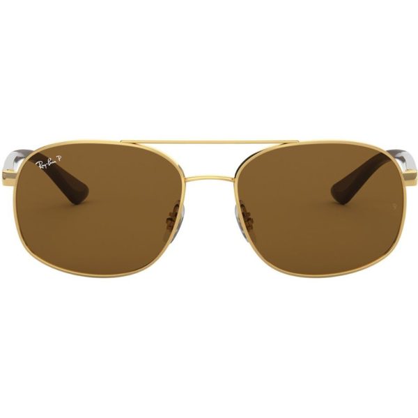 Ochelari de soare Ray-Ban RB3593 001/83, polarizati, Auriu, 58 mm