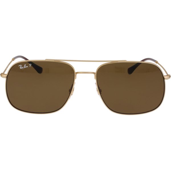 Ochelari de soare Ray-Ban RB3595 901383, ANDREA, polarizati, Auriu, 59 mm