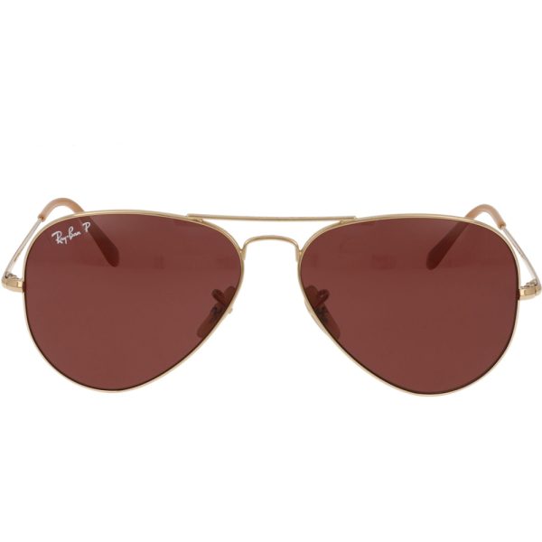 Ochelari de soare Ray-Ban RB3689 9064AF, polarizati, Auriu 58 mm