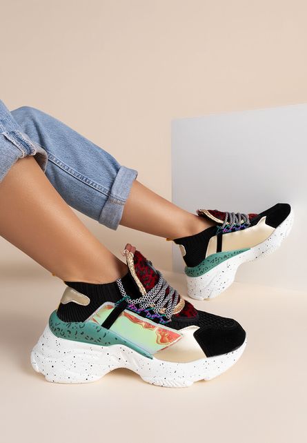 Sneakers cu platforma Marley Negri