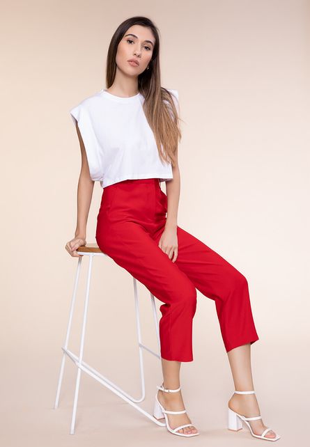 Pantaloni dama Eliza Rosii