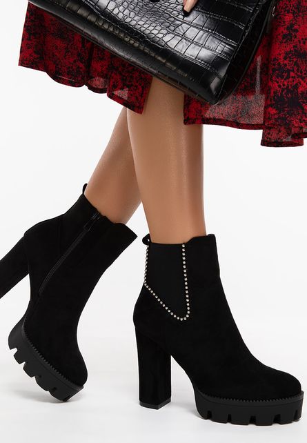 Botine cu toc Genoa V2 Negre