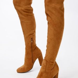 Cizme cu toc Kiara Camel