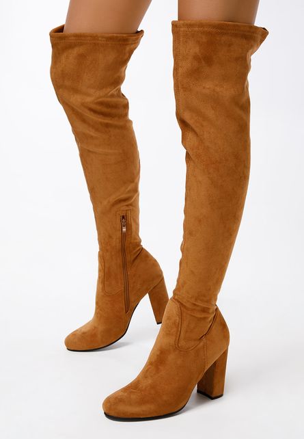 Cizme cu toc Kiara Camel