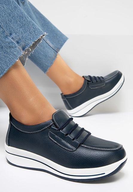 Mocasini piele naturala Kewanna V1 Navy