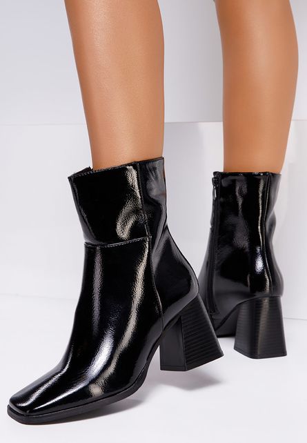 Botine cu toc Meliope Negre
