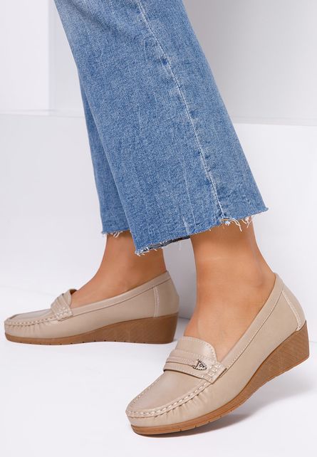 Mocasini dama Cillia Bej