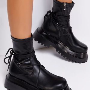 Ghete cu platforma Latonya Negre