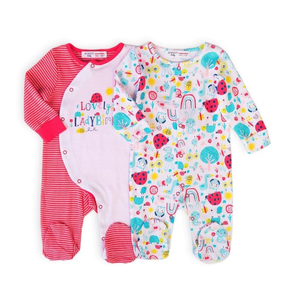 Set 2 bucati salopeta bebe Minoti Ladybug