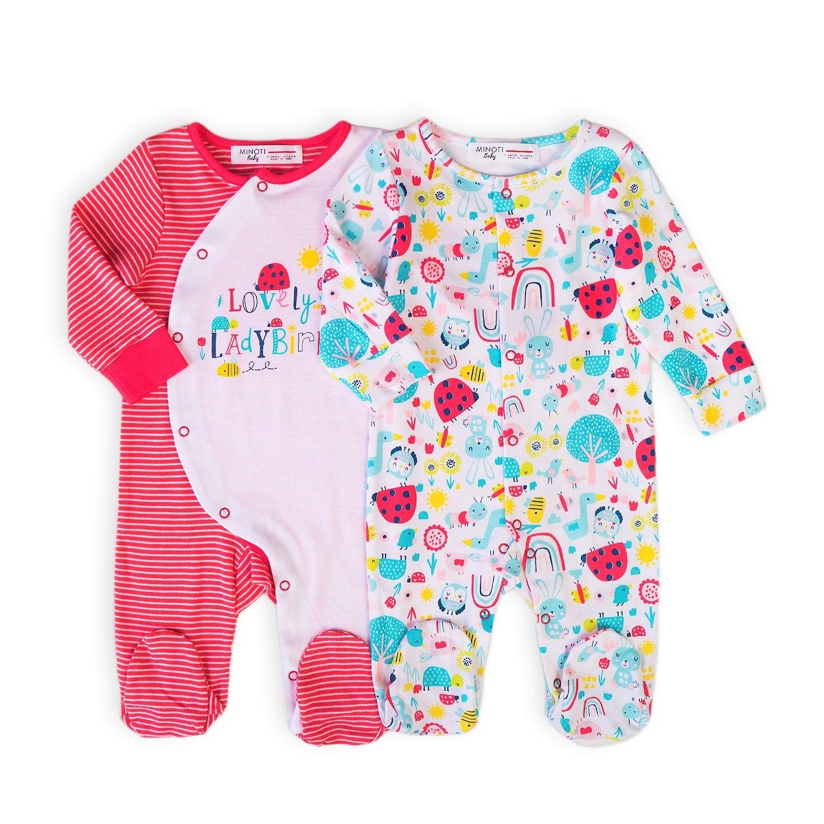 Set 2 bucati salopeta bebe Minoti Ladybug