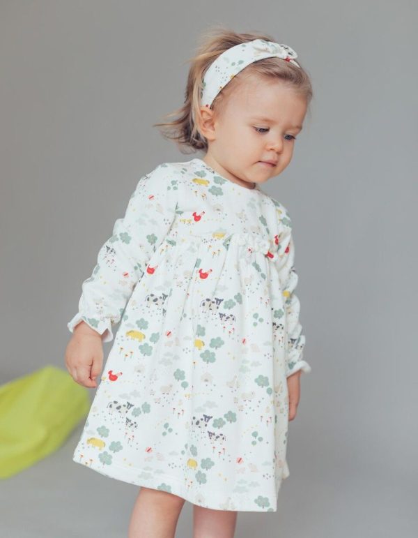 20212549.jpg Set rochie cu maneca lunga si bentita cu imprimeu, Zippy