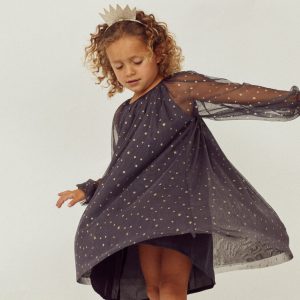 Rochie cu maneca lunga din tulle, Zippy