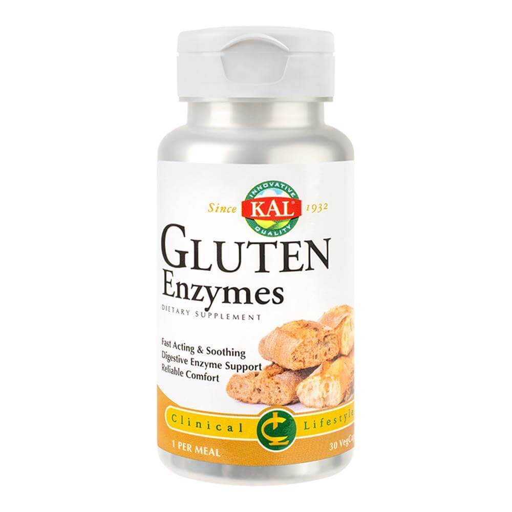 Gluten Enzymes 30 capsule vegetale KAL, natural, Secom