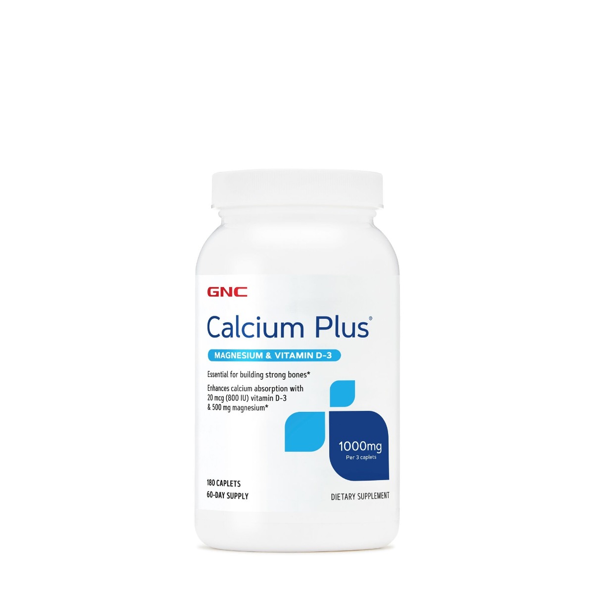 2274ea0c85616_066224_web_gnc_calcium_plus_front_bottle.jpg Calciu cu Magneziu si Vitamina D-3, 180 tablete, GNC