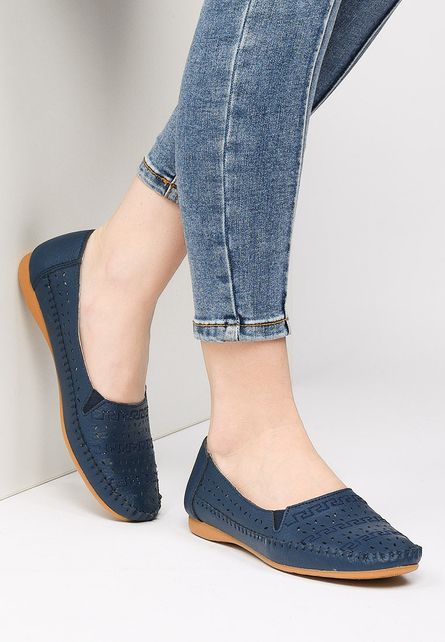Mocasini piele naturala Velar Navy