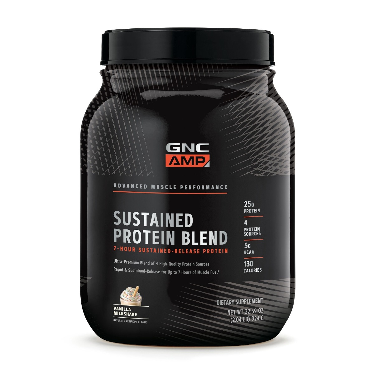 23df4d9f54516_414788_1.jpg Amestec proteic cu aroma de milkshake de vanilie AMP Sustained Protein Blend, 924g, GNC
