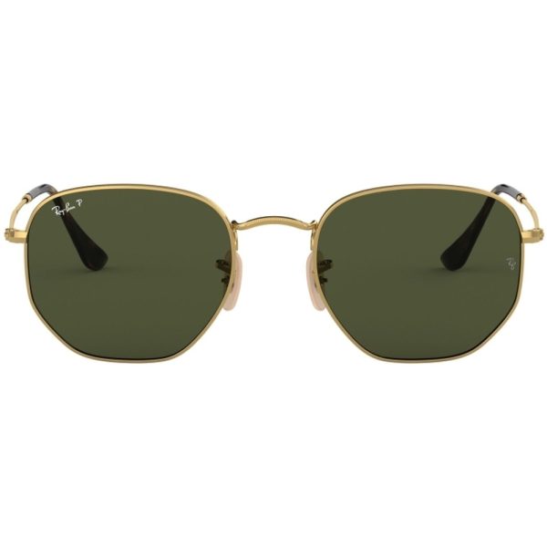 Ochelari de soare Ray-Ban RB3548N 001/58, HEXAGONAL, polarizati, Auriu, 51 mm