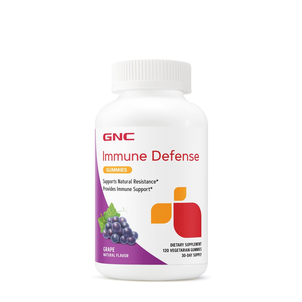 2eafe7ea99416_504620_gnc_immune_defense_gummies_grape_bottle.jpg Jeleuri cu aroma naturala de struguri, 120 jeleuri, GNC