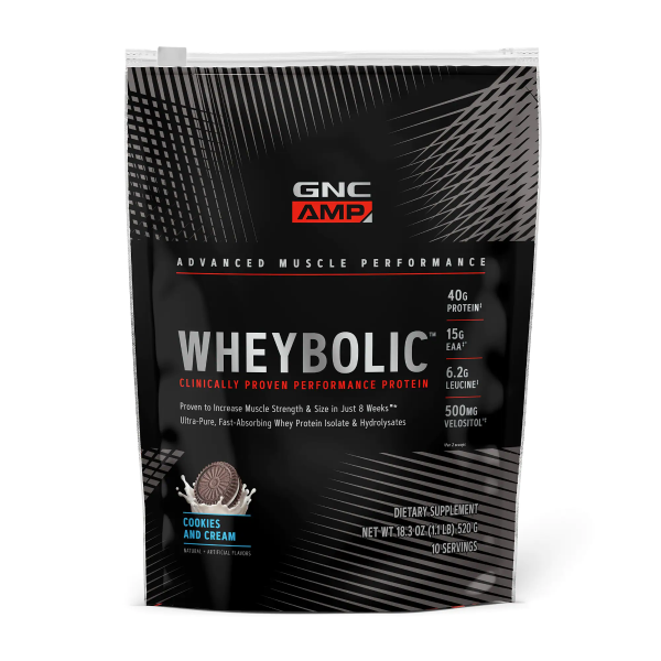 3180dc058d516_res_86b8b285a3745e87aacfc431027433bb.png Proteina din zer cu aroma de biscuiti cu crema AMP Wheybolic, 520g, GNC