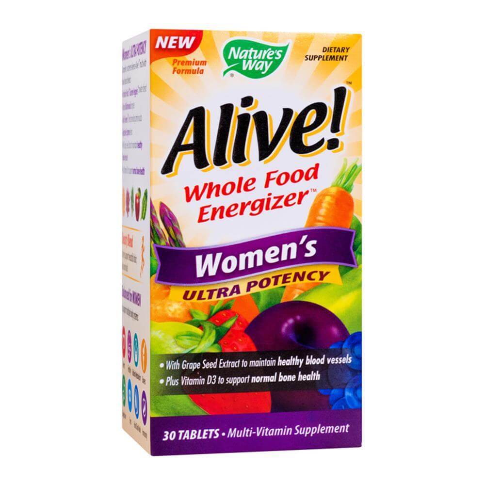 Alive! Women's Ultra 30 tablete filmate Nature's Way, natural, Secom