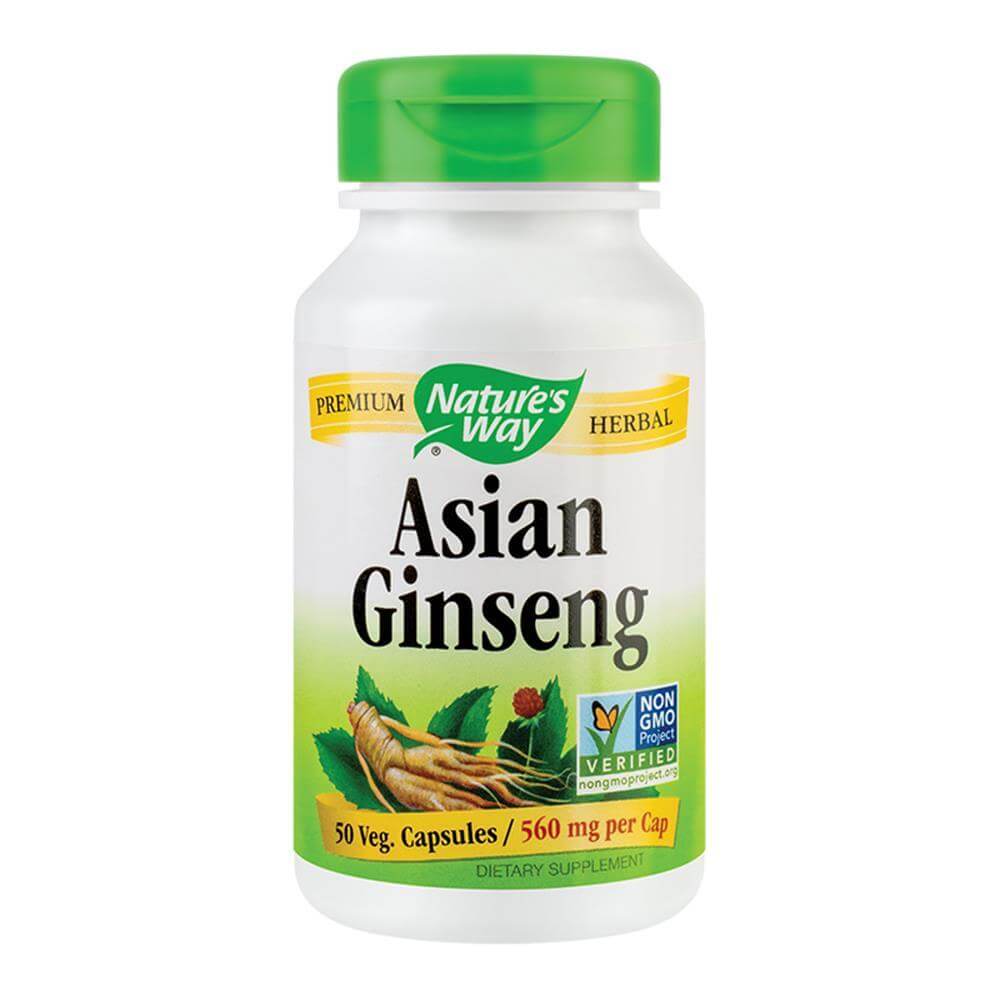 Asian Ginseng 560mg 50 capsule vegetale Nature's Way, natural, Secom