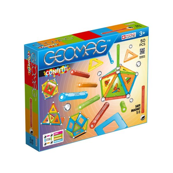 352_box-front.jpg Joc de constructie magnetic Geomag Confetti, 50 piese