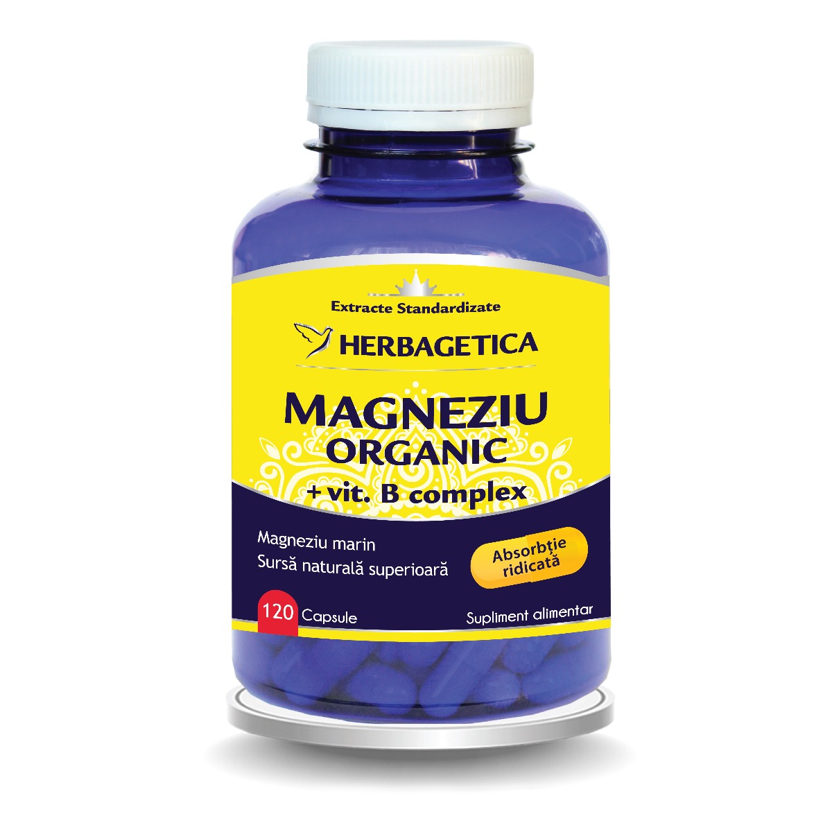 37ce317815f06_magneziu_120cps-6425262005206.jpg Magneziu Organic cu Vitamina B complex, 120 capsule, Herbagetica