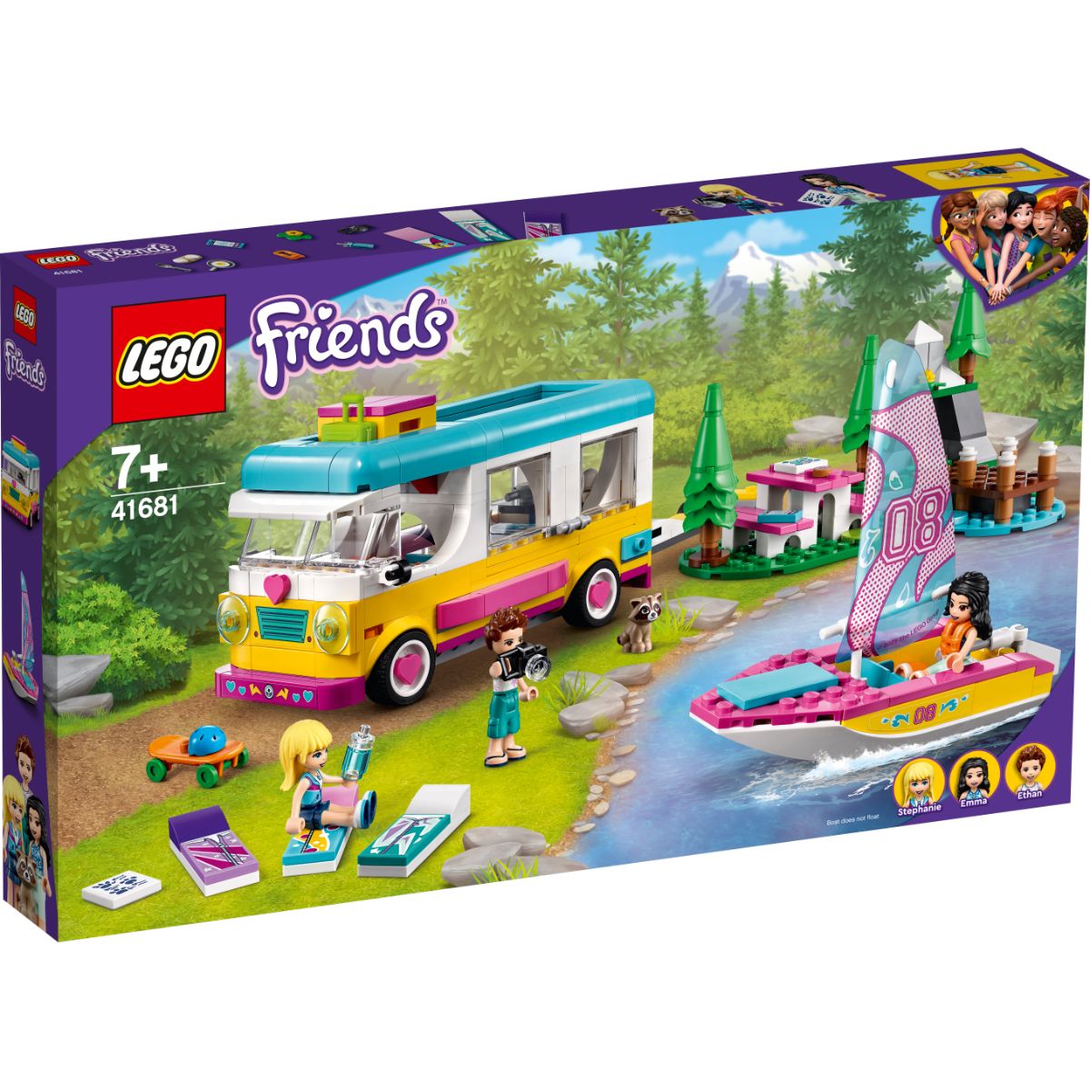 41681_box1_v29.jpg LEGO® Friends - Furgoneta de camping si barca cu panze (41681)