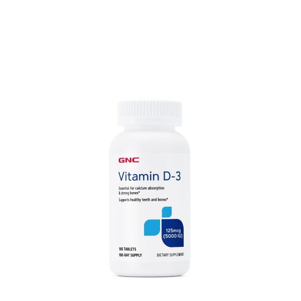41de4183a68f5_vitamin_d3_nou.jpg Vitamina D3 5000 UI, 180 tablete, GNC