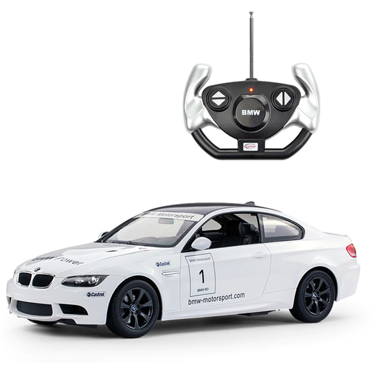48000_1__77966.1568895558.jpg Masinuta cu telecomanda Rastar BMW M3, Alb, 1:14